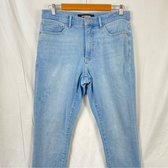 Express Light Blue Women’s High Rise Ankle Legging Skinny Jeans Size 10 Regular - Picture 14 of 15
